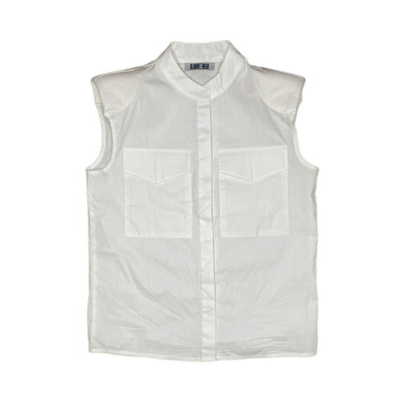 White Button Down Vest Size Small