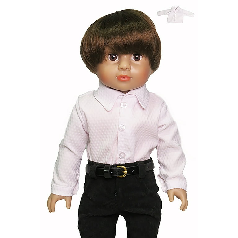 White Button Up Dress Shirt for 18-Inch Boy Dolls Dolls Clothes