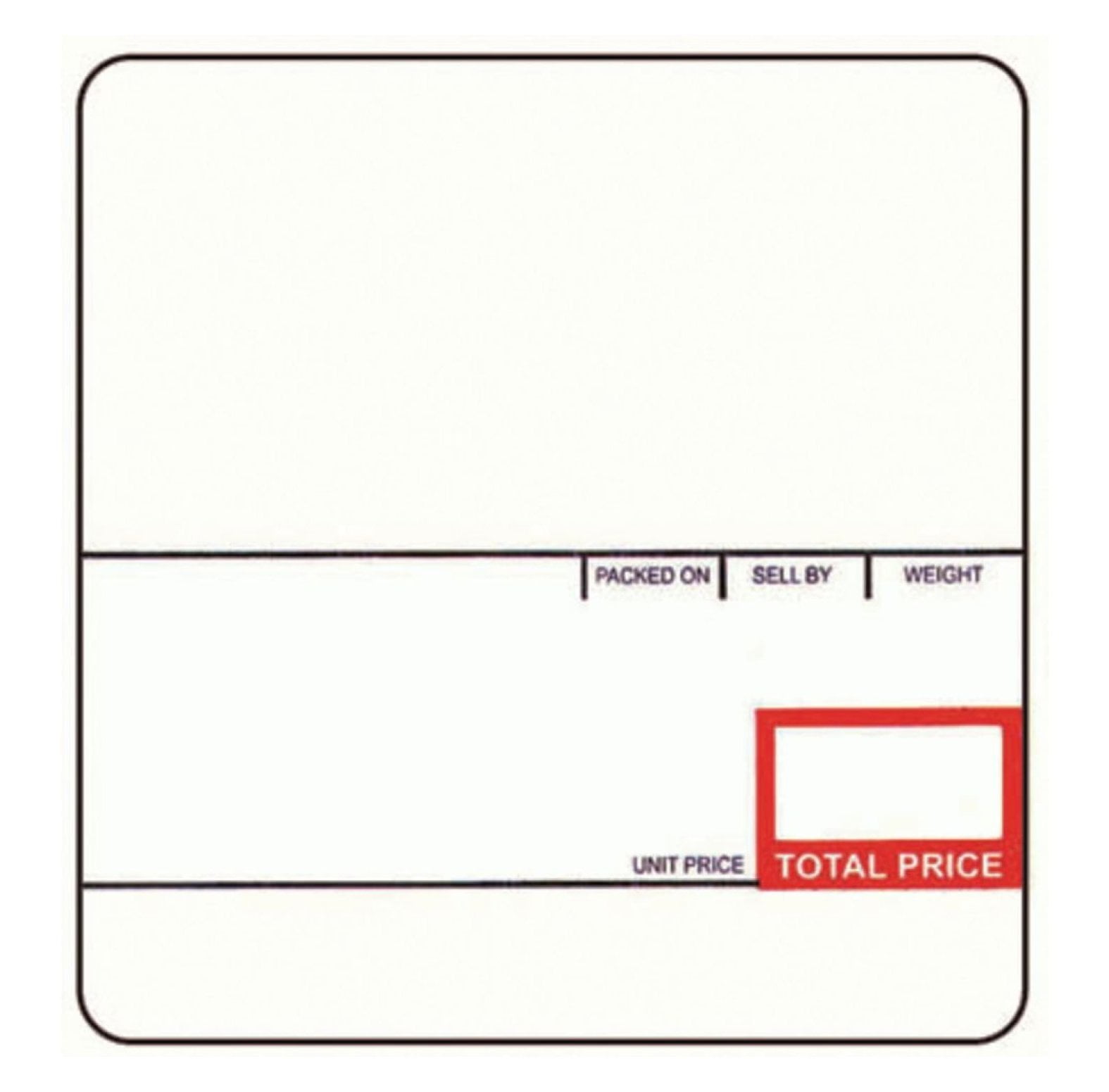 White CAS 1000 UPC Ingredient Weigh Scale Labels Red/Blue Imprint