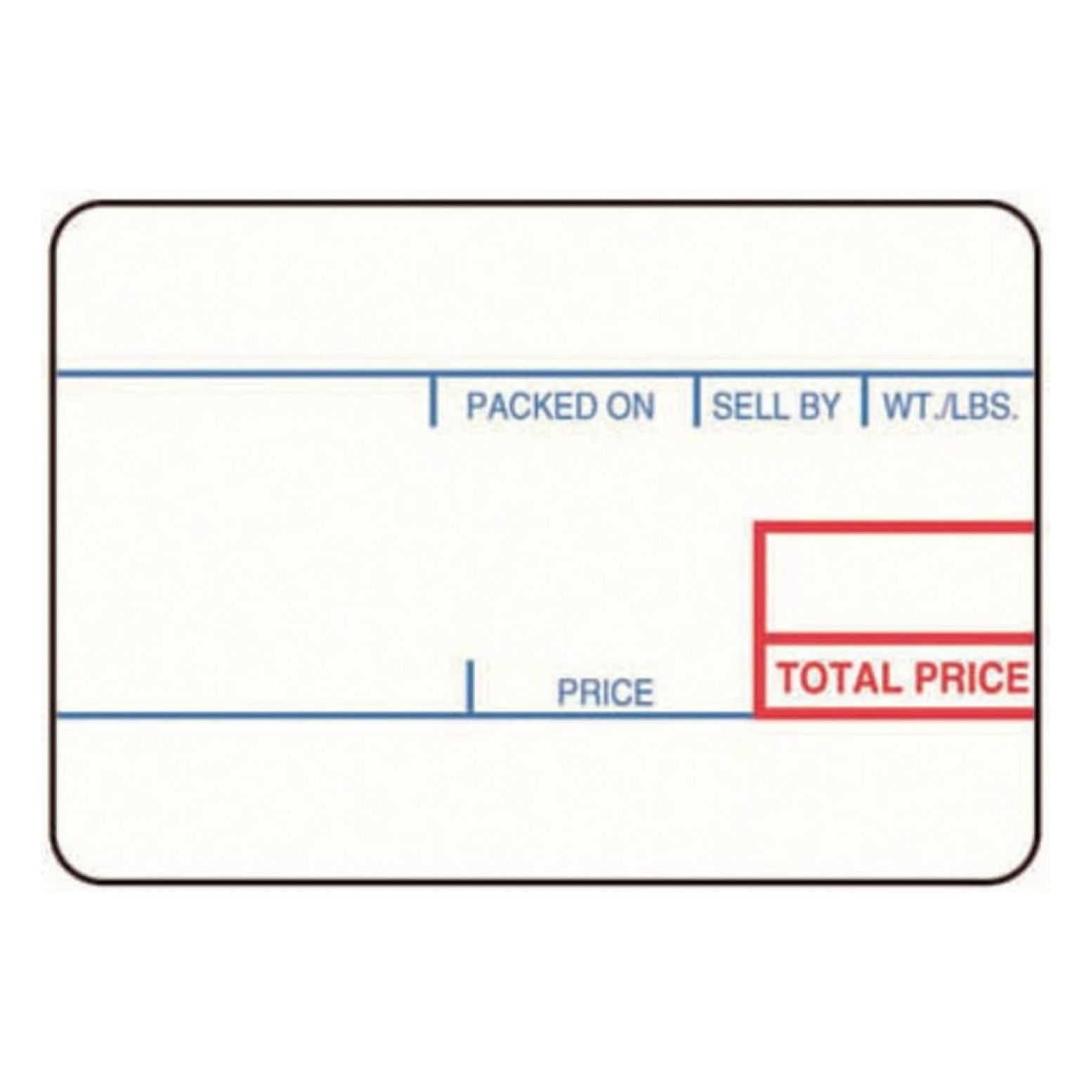 White CAS LP1000 UPC Weigh Scale Labels red/Blue Imprint 58mm x 40mm
