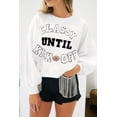 thumbnail image 1 of White CLASSY UNTIL KICKOFF Plush Letter Patched Loose Sweatshirt, 1 of 8