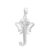 White CZ Gemstone 925 Sterling Silver Ganesha Traditional Religious Pendant Jewelry