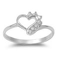 thumbnail image 1 of White CZ Heart Abstract Cutout Promise Ring .925 Sterling Silver Band Jewelry Female Size 6, 1 of 4