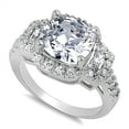 thumbnail image 1 of White CZ Polished Solitaire Elegant Ring ( Sizes 5 6 7 8 9 10 ) New 925 Sterling Silver Band Rings (Size 10), 1 of 4