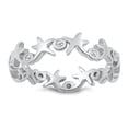 thumbnail image 1 of White CZ Starfish XO Eternity Friendship Ring Sterling Silver Band 925 Jewelry Female Size 7, 1 of 4