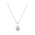 thumbnail image 1 of White CZ Sterling Silver 8.5mm Halo Pendant, 18", 1 of 1