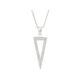 thumbnail image 1 of White CZ Sterling Silver Open Inverted Triangle Pendant, 18", 1 of 1