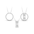 thumbnail image 1 of White CZ Sterling Silver Vertical Mom Circle 3-in-1 Interchangeable Necklace, 18", 1 of 1