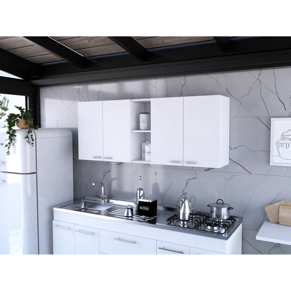 White Cabinet - Open Center Shelves - Entryway - Display Your Keys