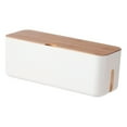 thumbnail image 1 of White Cable Box with Wood Lid Organizer Desk TV Computer USB Hub System Cover,Cable Management Box to Hide Power Strips & Cords Neat Home Office Storage Solution - Cord Hider Box, 1 of 8