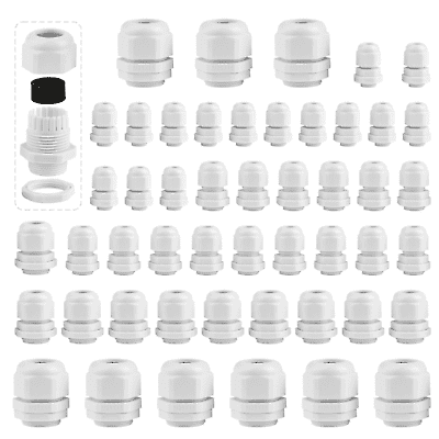 White Wire Lock White Cable Gland with Locking Nut, Wire Stress Relief - Walmart.com