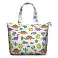 thumbnail image 1 of White Cactus Dino Eggs Dinosaurs Pattern Travel Tote Bags for Women Carry On,Large Weekender Bags for Women Travel,Multi Functional Duffle Bag for Work,Shopping,Sports, 1 of 5