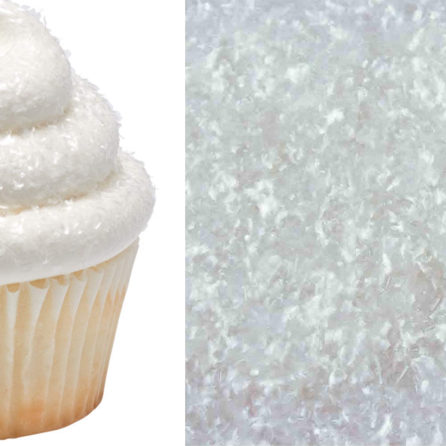 White Cake & Cupcake Decoration Sparkle Flakes Sprinkles