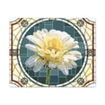 thumbnail image 1 of White Calendula Flower Mosaic In Stained Glass Canvas Wall Art for Home Decor Ready-to-Hang, 1 of 13