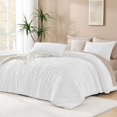 thumbnail image 1 of White California King Comforter Set, 3 Pieces Boho Cal King Bed Comforter, Oversized Soft Lightweight Down Alternative Bedding Set with Tufted Design(104x96In, 2 Pillowcases), 1 of 7