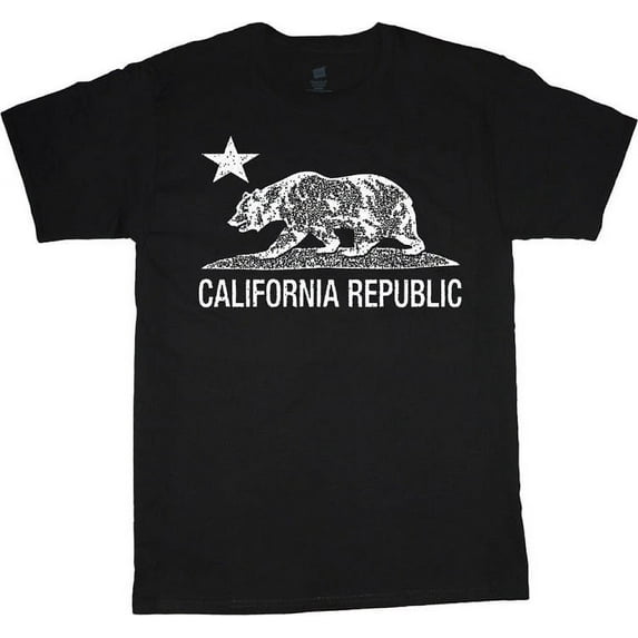White California bear Big and Tall T-shirt Black Tee
