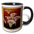 thumbnail image 1 of 3drose, White Calla Lilies - Calla, Calla Lilies, Calla Lily, Callas, Cream, Floral, Flower, Flowers, 11oz Two-tone Black Mug, 1 of 6