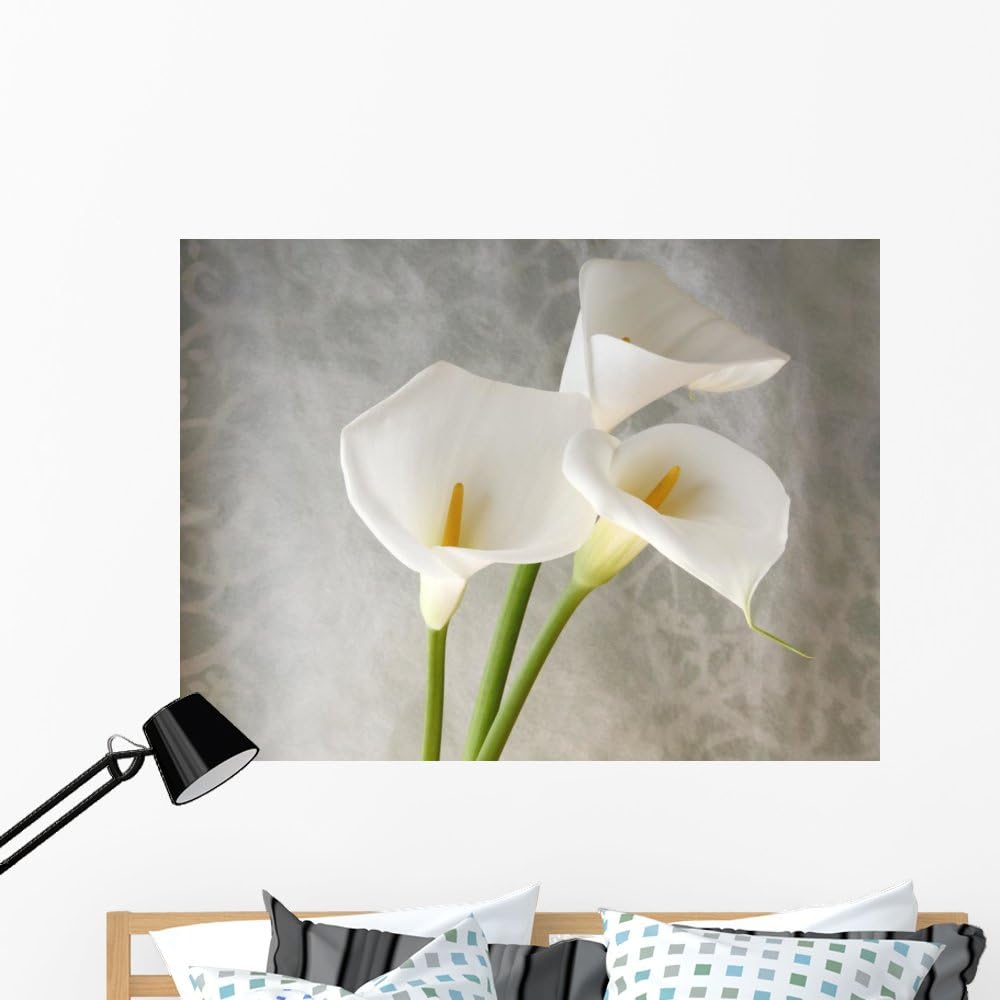 White Calla Lilies Wall Decal Peel and Stick Graphic WM214680 ( in W x