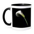 thumbnail image 1 of 3dRose, White Calla Lily, 15oz Two-Tone Black Mug, 1 of 7