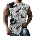 thumbnail image 1 of White Cami Tank Track Gym Brunch Jogger Vest for Man Fall Summer Sleeveless Crew Neck Spandex Print 3D Digital Graphic Loose Fit Top Vest Mens 2025 Clothes XXL, 1 of 6