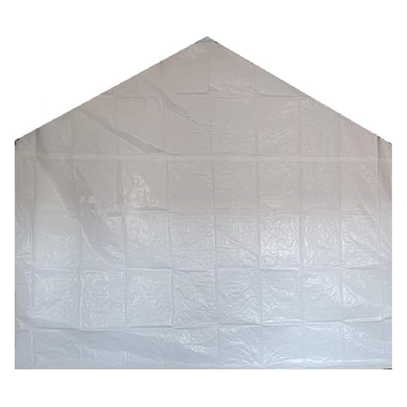White Canopy Back Panel - 10'11" x 9'8" Carport Rear Panel - Heavy Duty 14mil Polyurethane Tarp - UV Protection, Rope Edges, Grommets