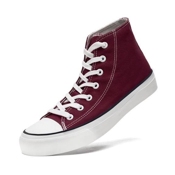 White Canvas Shoes for Women High Top Mens Sneakers Lace Up Casual Shoes Black Fashion Sneakers Classic Walking Shoes Comfortable Breathable