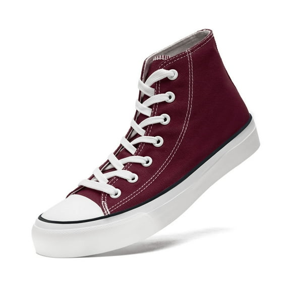 White Canvas Shoes for Women High Top Mens Sneakers Lace Up Casual Shoes Black Fashion Sneakers Classic Walking Shoes Comfortable Breathable