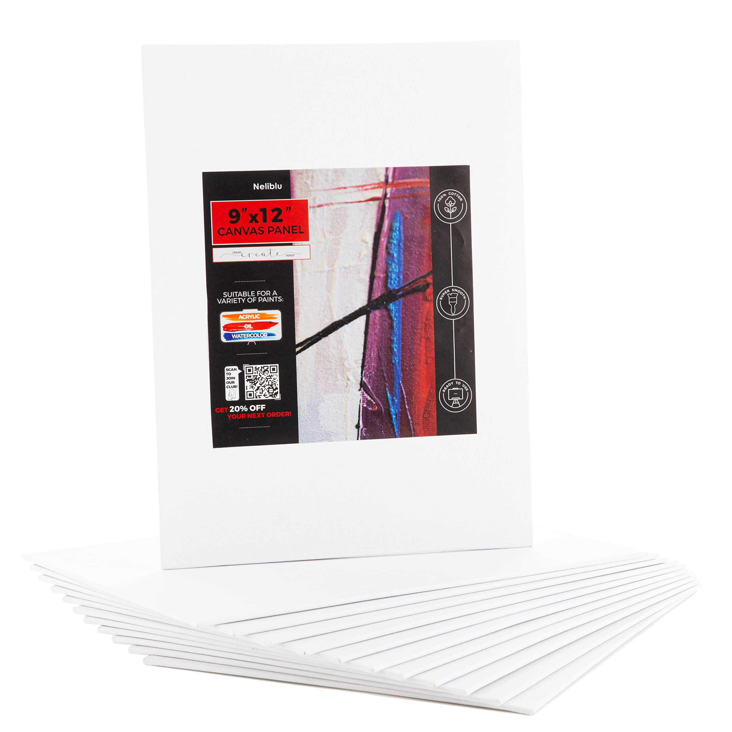 White Canvases For Painting Pack Of 12 8x10 Inches Cotton Painting