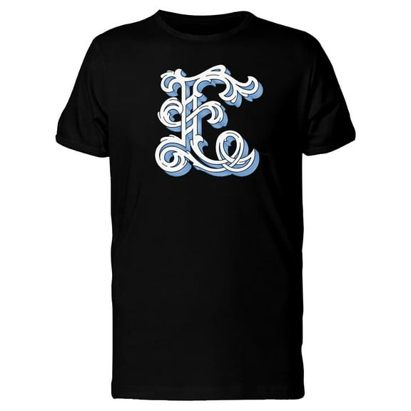 White Capital Letter E T-Shirt Men -Image by Shutterstock, Male Medium