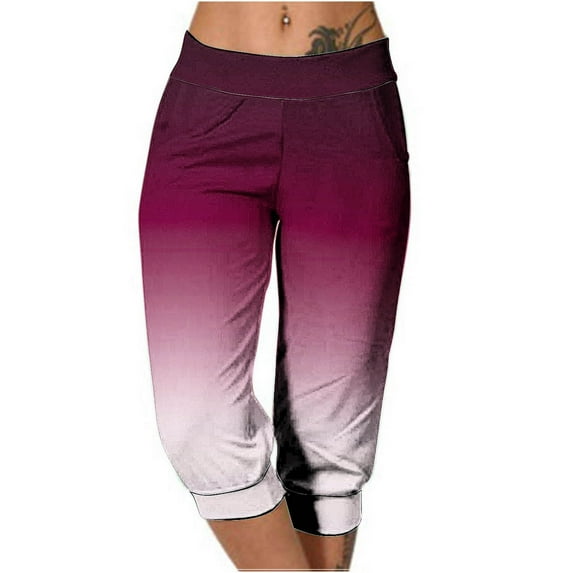 White Capris Women's Casual Elastic Tie Waist Loose Long Pants with Pocket Capris Female Capris Casual, Style 484, Big & Tall Cropped Flare Pant Leg Cut, Red