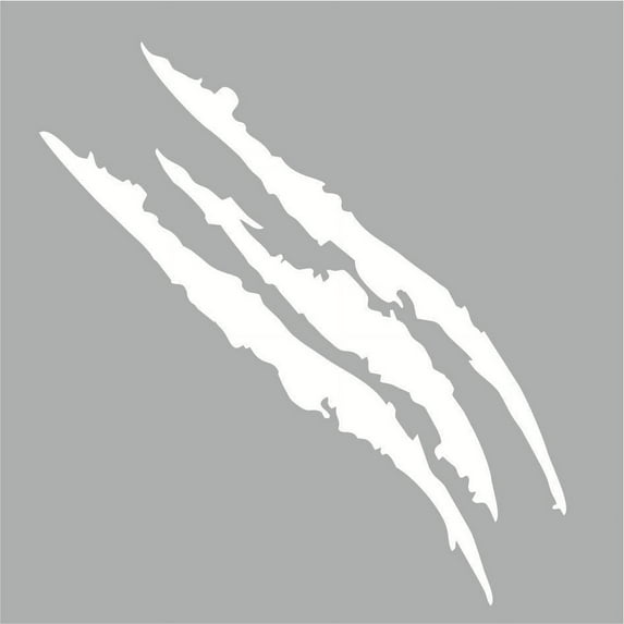 White Car Claw Mark Stickers Reflective Auto Decals 2PCS Vehicle Hood Headlight Decoration Weatherproof PET Material