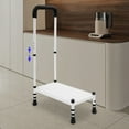 thumbnail image 1 of White Carbon Steel 54*29*89-99cm One-Step Bench With High Handrails Height Adjustable Walking-Aid Anti-Skid Pedal Stool, 1 of 13