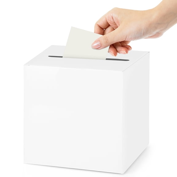 White Card Box Wedding Favors Post Box Cardboard Receiving Money Box Holder for Wedding Reception, Baby Showers,Anniversary, Birthday Party, Graduation Table Centerpiece Decorations