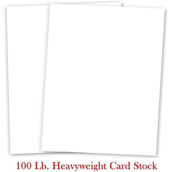8.5 x 11 White Cardstock - For School Supplies, Kids Art & Crafts, Invitations, Business Card Printing | Extra Thick 100lb (270 gsm Heavy Weight Hard Cover Card Stock | 50 per Pack