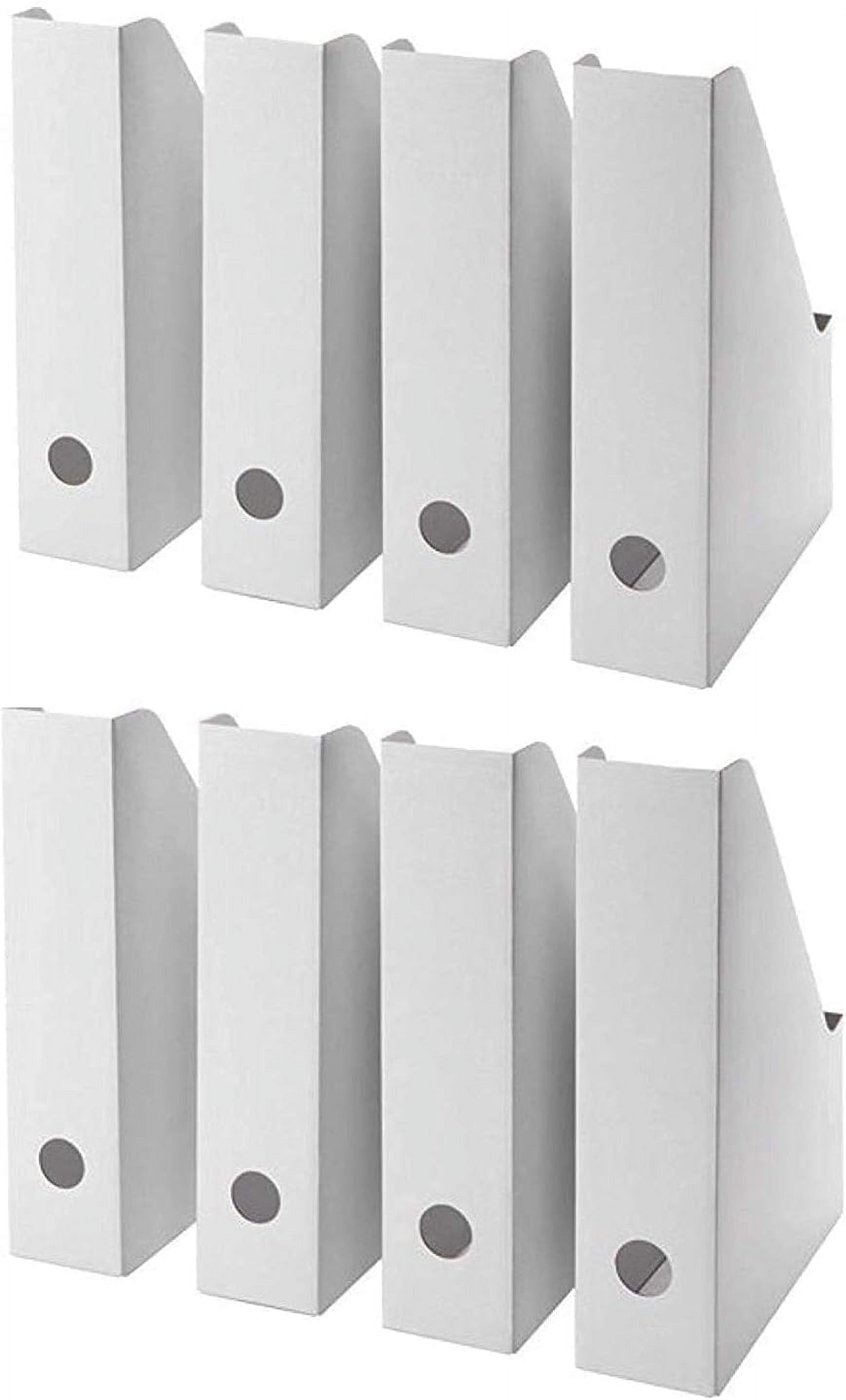 White Cardboard Magazine Holder File Holder, Magazine Organizer