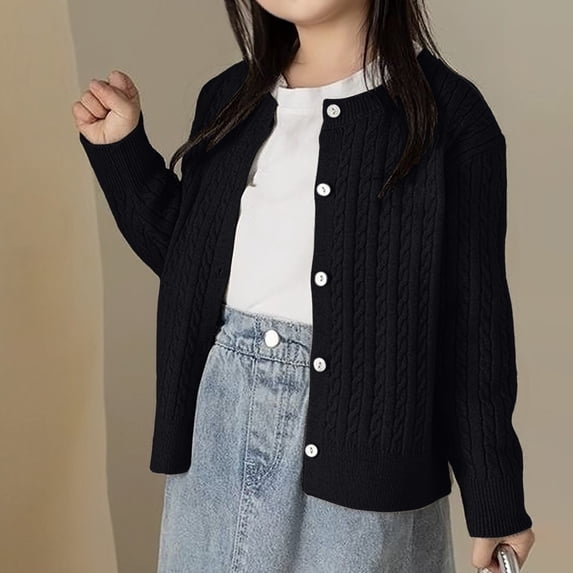 White Cardigan Plus Size Toddlers and Newborn Teen Girls Cardigan Sweater Long Sleeve Button Up Knit Sweatshirt Jacket Fall Outfits