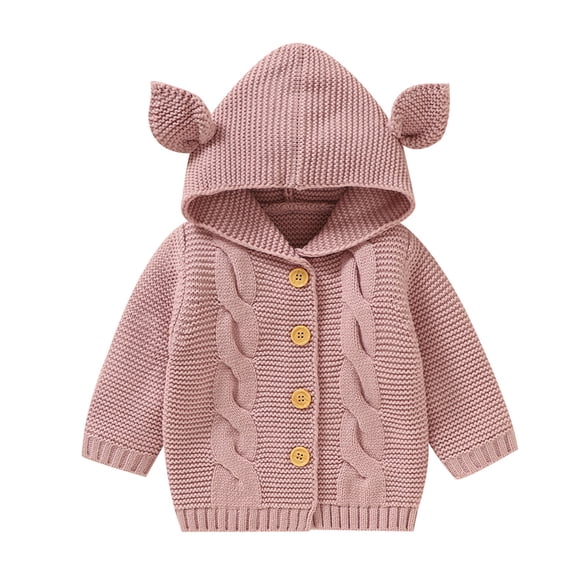 White Cardigan Toddler Unisex Boy' Girls' Cardigans Sweater V-Neck Long Sleeve Button Soild Cotton Knit Sweaters for 1-8 Years