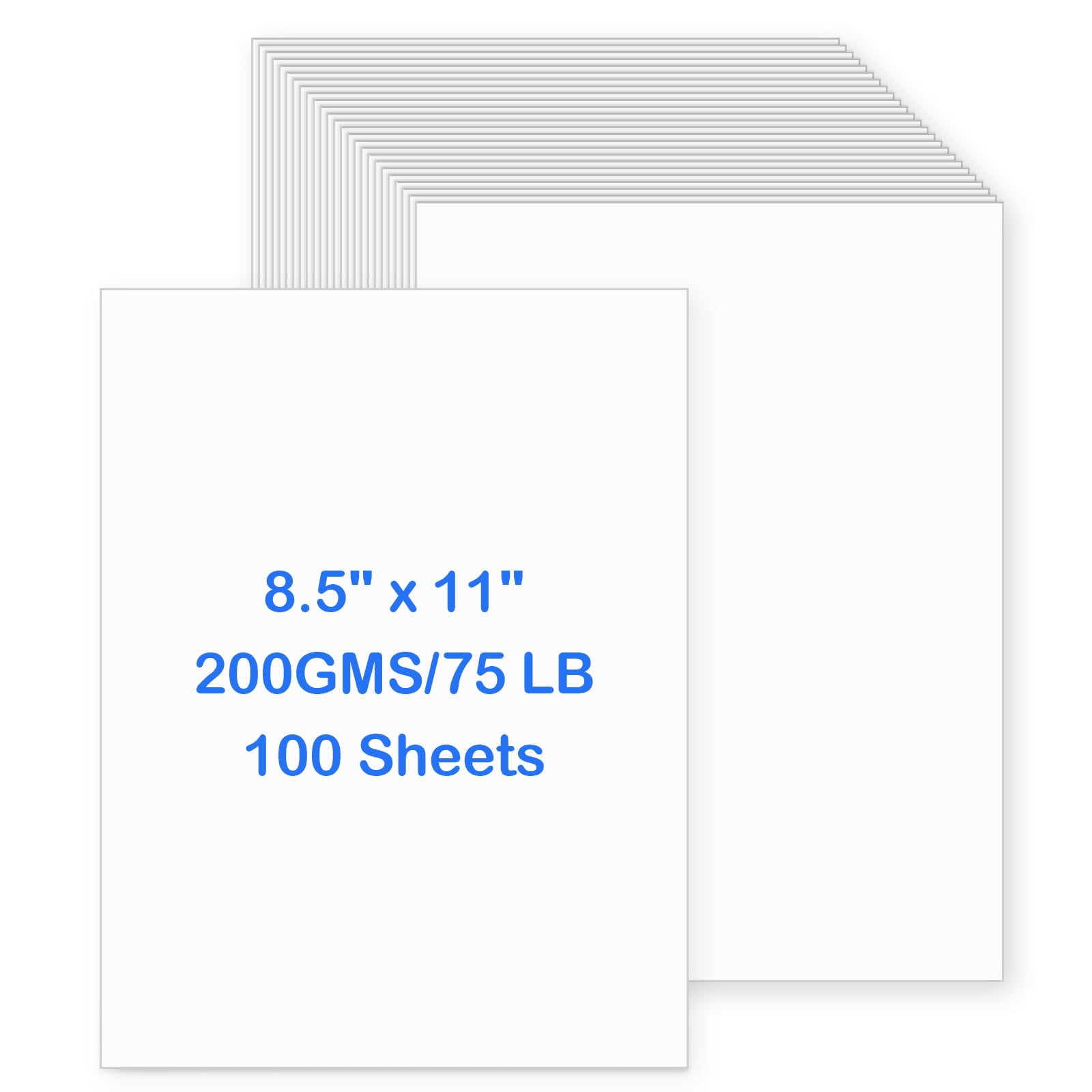 White Cardstock，100 Sheets Heavy YPF5 Cardstock, 8.5" x 11" Thick ...