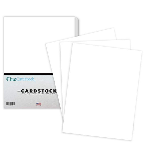 White Cardstock - Thick Paper for School, Arts and Crafts, Invitations, Stationary Printing | 65lb Card Stock | 8.5 x 11 inch | Medium Weight Cover Stock (176gsm) 96 Brightness | 50 Sheets Per Pack