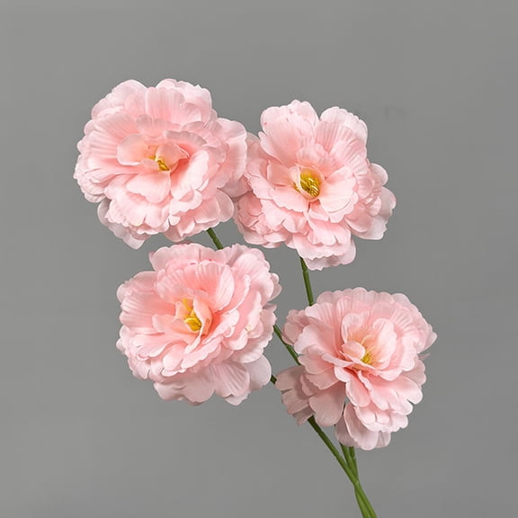 White Carnations Artificial Flowers 1PC Fake Carnations Flowers with Stems Faux Silk Carnations for Wedding Home Party Table Centerpieces Floral Arrangements(4 Heads)