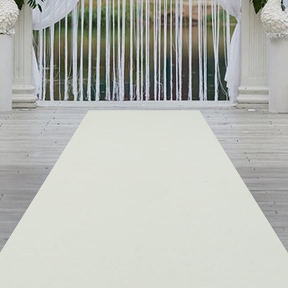 White Polyester Carpet Runner, 333ft Machine-Woven Rectangular Area Rug for Wedding Party Indoor Outdoor