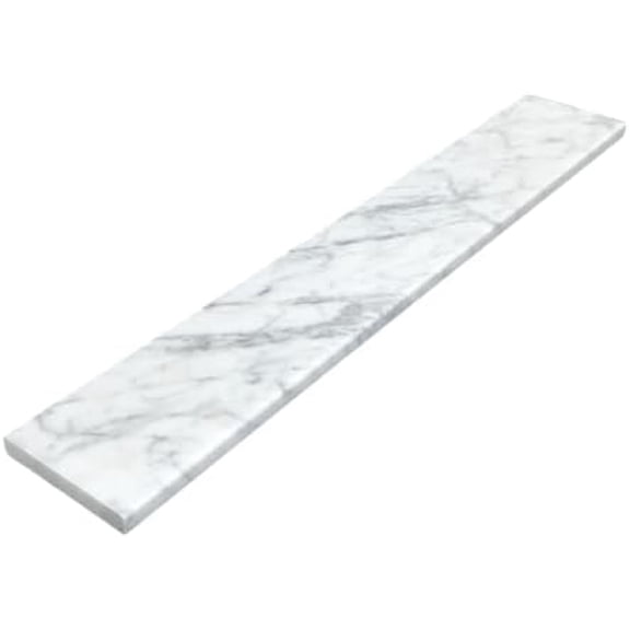 White Carrara Marble Saddle Threshold | Eased Edge | Versatile Use for Shower Curbs, Bathrooms, Floors, Windowsills & Fireplaces (Marble Polished, 4" x 24")$$Tools & Hardware Other