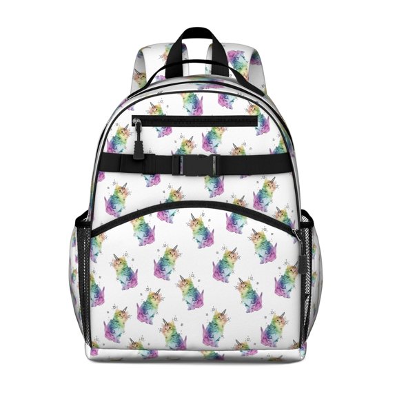 Daisy Flower Pattern Backpack for School,Cute School Bag,Schoolbag with Adjustable Shoulder Straps & Padded Back,15.25"x11.5"x5.25"