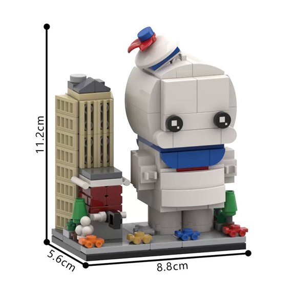 White Cartoon Character Figure Building Blocks Set, DIY Assembly City Scene Brick Model, Creative Desktop Collectible Building Toy