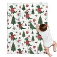 thumbnail image 1 of White Cartoon Christmas Dinosaurs Sweaters Pattern Blanket,Comfortable Soft Flannel Throw Blanket,All Season,Warm Lightweight Blankets for Sofa Bed Couch Living Room Chair,30"x40", 1 of 4