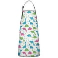thumbnail image 1 of White Cartoon Dinosaurs Apron-Garden Aprons for Women with Pockets-Cotton Linen Waterproof Kitchen Cooking Gardening Aprons Adjustable for Kitchen,Cooking,BBQ and Salon 33x27 Inch, 1 of 7