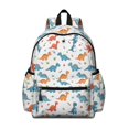 thumbnail image 1 of White Cartoon Dinosaurs Bones Pattern Cute School Backpack with Padded Back and Adjustable Shoulder Straps 13.4"x11"x4.7", 1 of 5