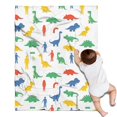 thumbnail image 1 of White Cartoon Dinosaurs Figures Pattern Blanket,Comfortable Soft Flannel Throw Blanket,All Season,Warm Lightweight Blankets for Sofa Bed Couch Living Room Chair,30"x40", 1 of 4