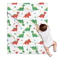 thumbnail image 1 of White Cartoon Dinosaurs Geometric Shapes Pattern Blanket,Comfortable Soft Flannel Throw Blanket,All Season,Warm Lightweight Blankets for Sofa Bed Couch Living Room Chair,30"x40", 1 of 4