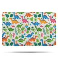 thumbnail image 1 of White Cartoon Dinosaurs Jungle Pattern Bathroom Rugs Mat,Non Slip Microfiber Bathroom Rug,Rubber Backing,Soft Bathroom Mats for Bathroom Floor,Tub and Shower,20x32in(50x80cm), 1 of 5